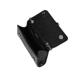 Women shoulder bag 008g croco patent black