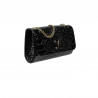 Women shoulder bag 012g croco patent black