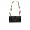 Women shoulder bag 012g croco patent black