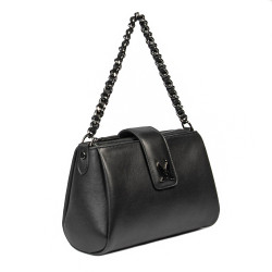 Women shoulder bag 003g black napa