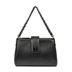 Women shoulder bag 003g black napa