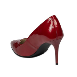 Women stylish, elegant shoes 1293 patent red pearl