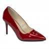Women stylish, elegant shoes 1293 patent red pearl