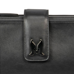 Women shoulder bag 003g black napa