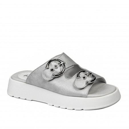 Women sandals 5084-1 silver pearl