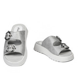 Women sandals 5084-1 silver pearl