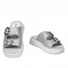 Women sandals 5084-1 silver pearl