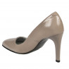 Women stylish, elegant shoes 1276 patent cappuccino