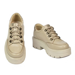 Women casual shoes 6064 beige combined