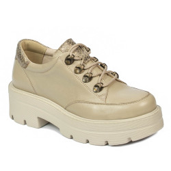 Women casual shoes 6064 beige combined