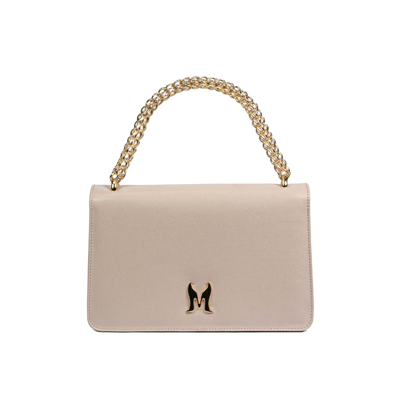 Women shoulder bag 010g beige caviar