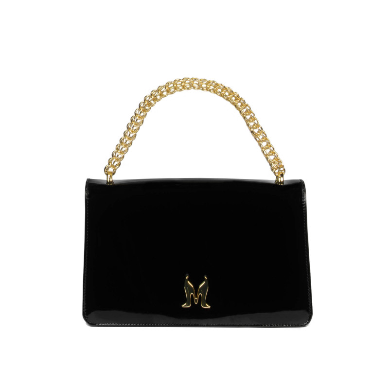 Women shoulder bag 010g patent black