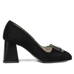 Women stylish, elegant shoes 1291 black antilopa