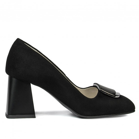 Women stylish, elegant shoes 1291 black antilopa