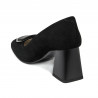 Women stylish, elegant shoes 1291 black antilopa