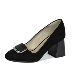 Women stylish, elegant shoes 1291 black antilopa