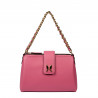 Women shoulder bag 003g pink barbie+black