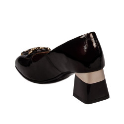 Women stylish, elegant shoes 1298 patent bordo