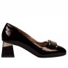 Women stylish, elegant shoes 1298 patent bordo