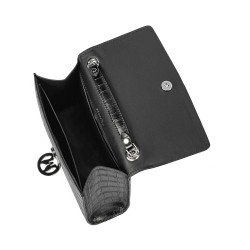 Women shoulder bag 013g 01 croco black