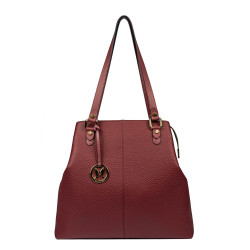 Women hand bag 001g burgundy