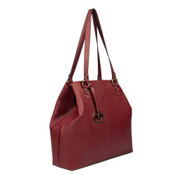 Women hand bag 001g burgundy