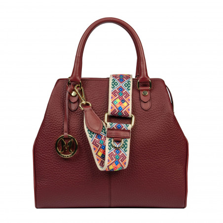 Women hand bag 002g burgundy