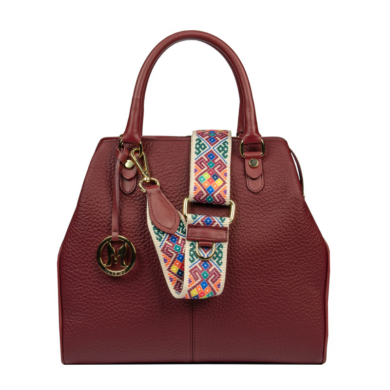 Women hand bag 002g burgundy