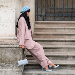 Women stylish, elegant shoes 1296 bleu lifestyle