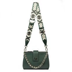 Women shoulder bag 003g biz green+multicolor