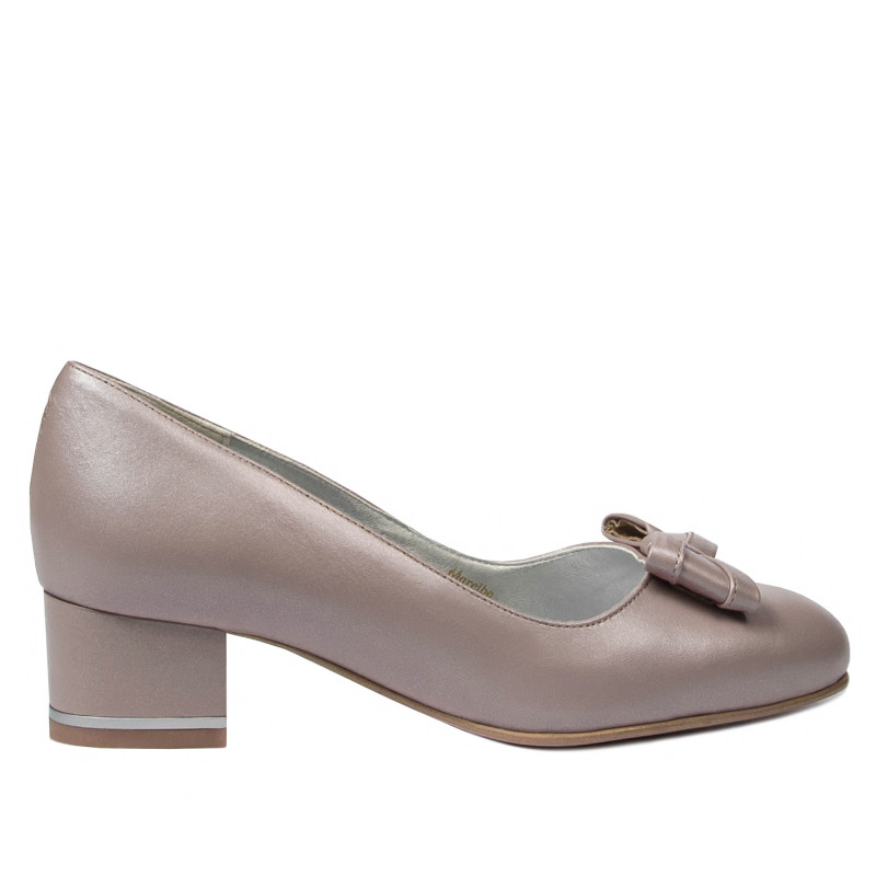 Women stylish, elegant shoes 1270-1 cappuccino pearl