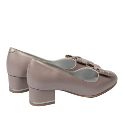 Women stylish, elegant shoes 1270-1 cappuccino pearl