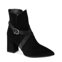 Women boots 1192 black antilopa