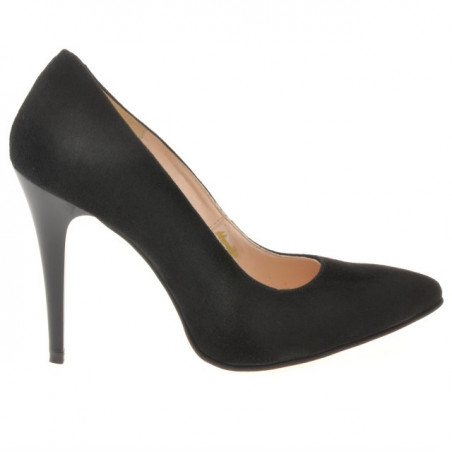 Women stylish, elegant shoes 1241 black antilopa