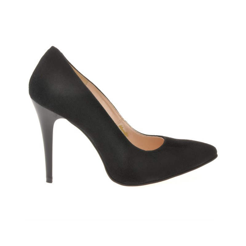 Women stylish, elegant shoes 1241 black antilopa