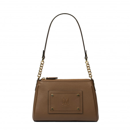 Women shoulder bag 016g brown cognac