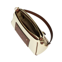 Women shoulder bag 016g beige latte combined