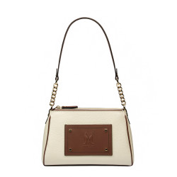 Women shoulder bag 016g beige latte combined