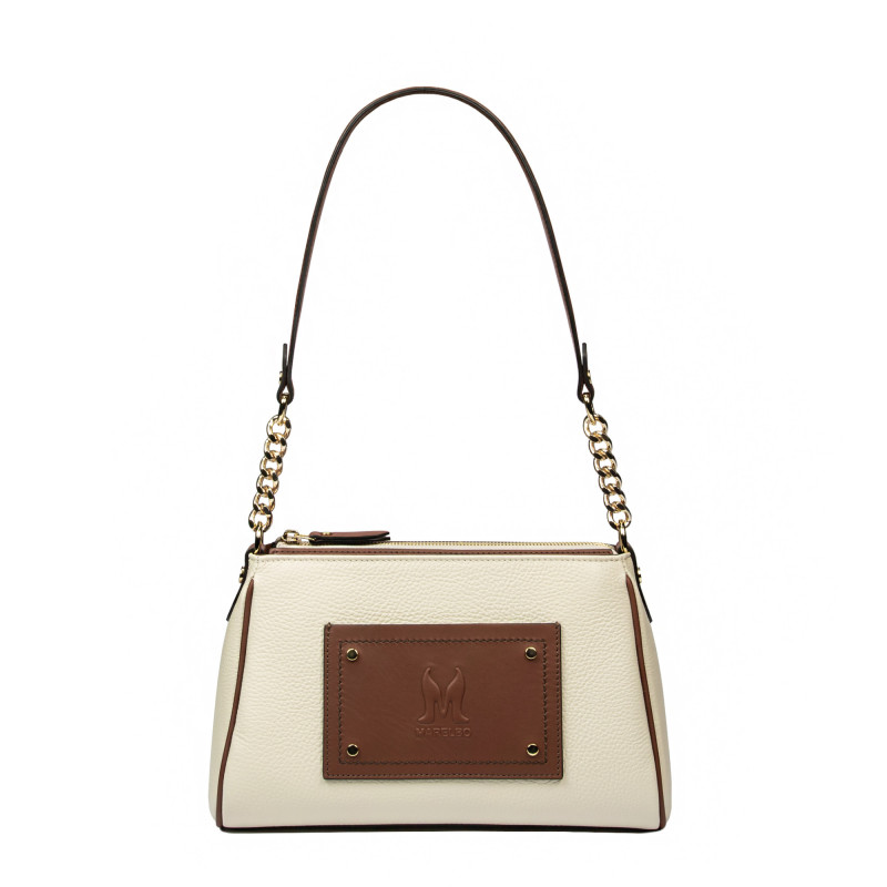 Women shoulder bag 016g beige latte combined
