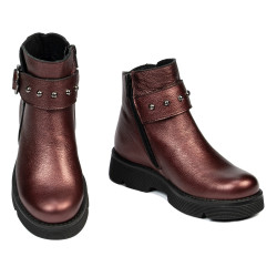Children boots 3032 bordo pearl