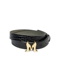 Women belt 41m croco patent black