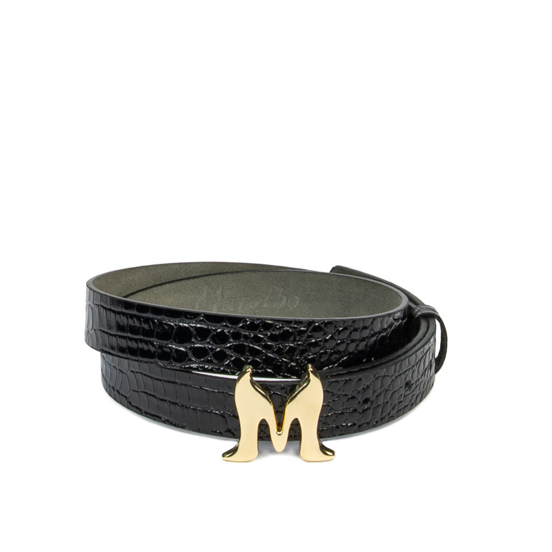 Women belt 41m croco patent black
