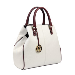 Women hand bag 002g beige latte+brown