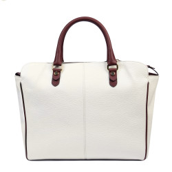 Women hand bag 002g beige latte+brown
