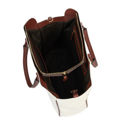 Women hand bag 002g beige latte+brown