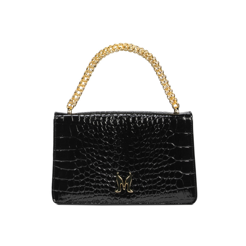 Women shoulder bag 010g croco patent black