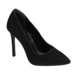 Women stylish, elegant shoes 1299 black antilopa