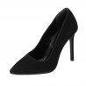 Women stylish, elegant shoes 1299 black antilopa