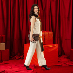 Women shoulder bag 015g 01 brown combined lifestyle