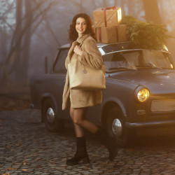 Women hand bag 001g beige lifestyle